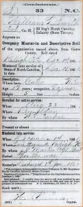 Smith - muster roll card